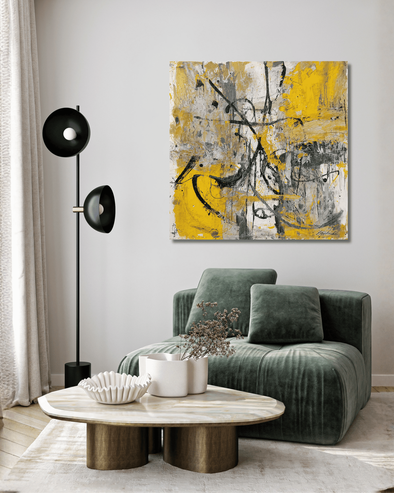 Tableau (2047 x 2560 px) Vestige Jaune - Image 1