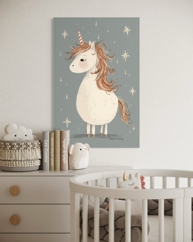 Tableau décoratif Moonlight Unicorn